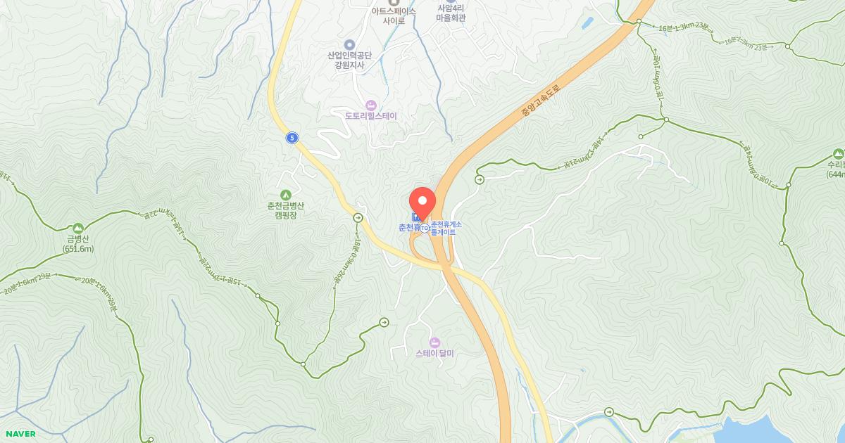 춘천(부산)휴게소 위치 지도