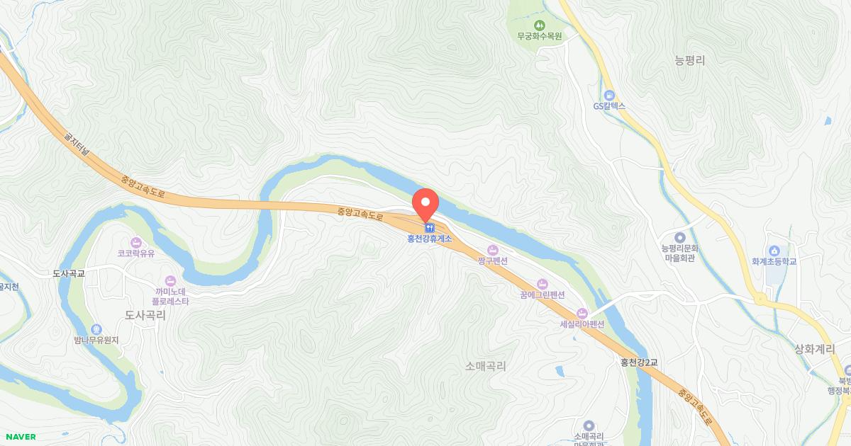 홍천강(춘천)휴게소 위치 지도