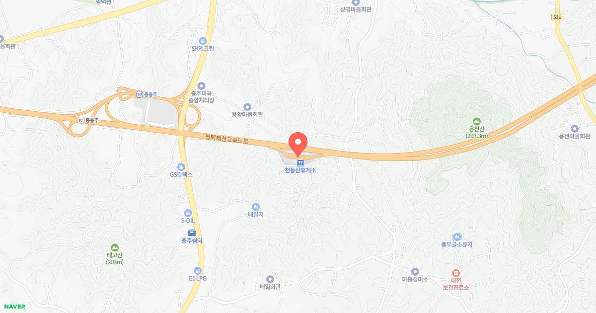 천등산(제천)휴게소 위치 지도