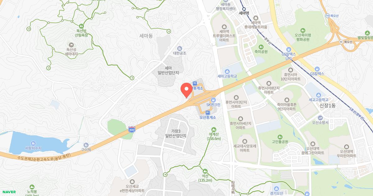 오산(봉담)휴게소 위치 지도
