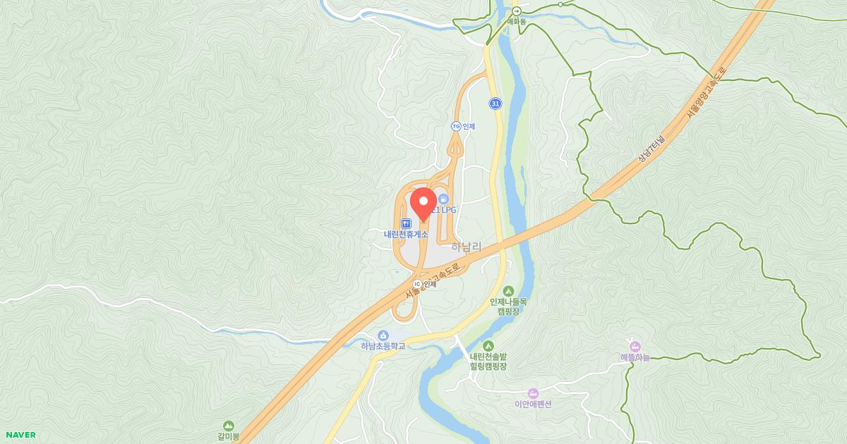 홍천(서울)휴게소 위치 지도