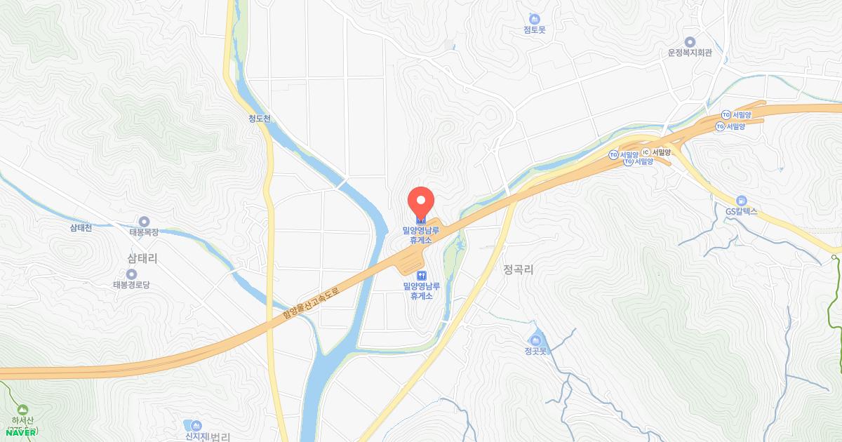 밀양영남루(함양)휴게소 위치 지도