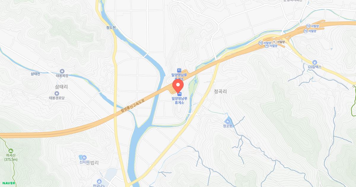밀양영남루(울산)휴게소 위치 지도